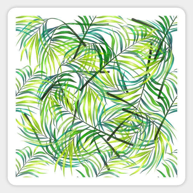 Colorful Tropical Fronds Sticker by StudioGrafiikka